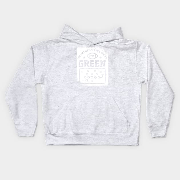 On Saturdays We Wear Green // Vintage School Spirit // Go Green Kids Hoodie by SLAG_Creative